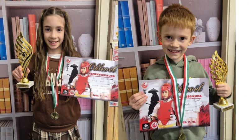Két debreceni kisiskolás diák kiemelkedő teljesítménye révén aranyérmes lett egy országos küzdősport-versenyen.