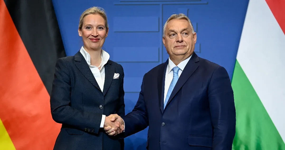 Alice Weidel kifejezte támogatását Orbán Viktor mellett, és hangsúlyozta a közmédia kritikájának hiányát.